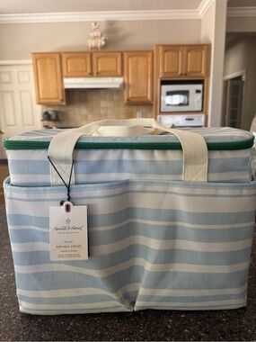 Hearth & Hand Light Blue and White Striped Soft Cooler